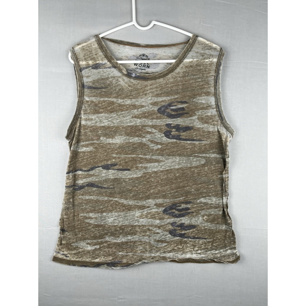 Well Worn Tank Top Mens XL Brown Camo Sleeveless Casual Lightweight